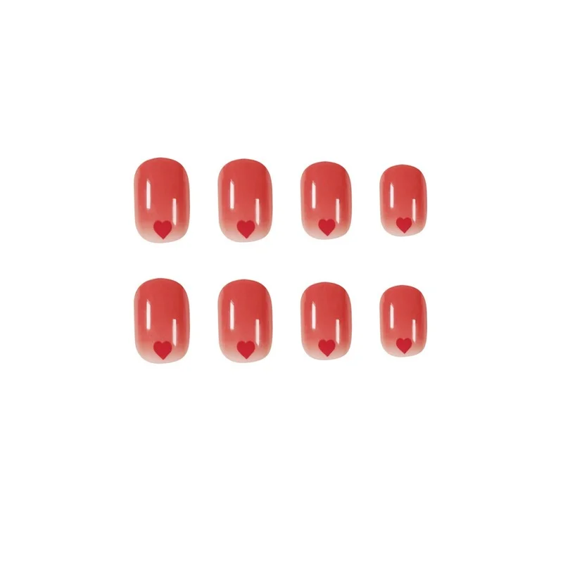 

2021 ins latest popular peach red love soft nail wear manicure False Nail Manicure patch nail art nails accessories