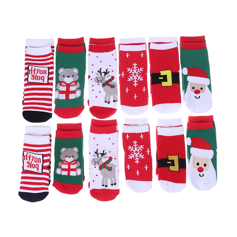 

1 Pair Cotton Spring Winter Autumn Baby Girls Boys Kids Warm Socks Snowflake Elk