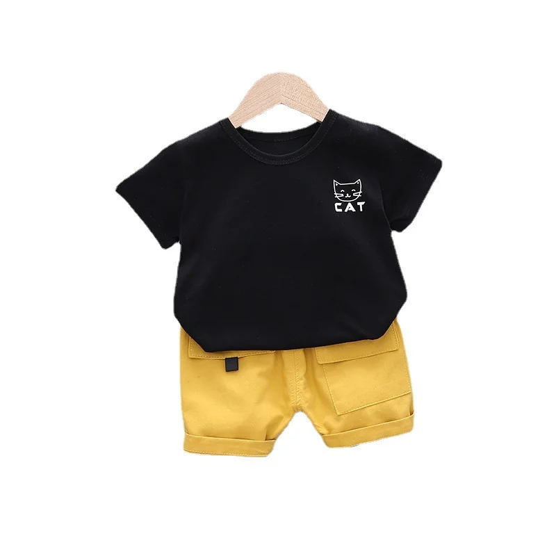 

Kids Summer Cotton Sportswear Children Girls Cartoon T Shirt Shorts 2pcs/sets Baby Boys Casual Costumer Toddler Infant Tracksuit