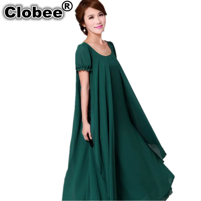 Зеленый 2019 женское летнее шифоновое платье Feminino свободные плюс размер Vestidos с