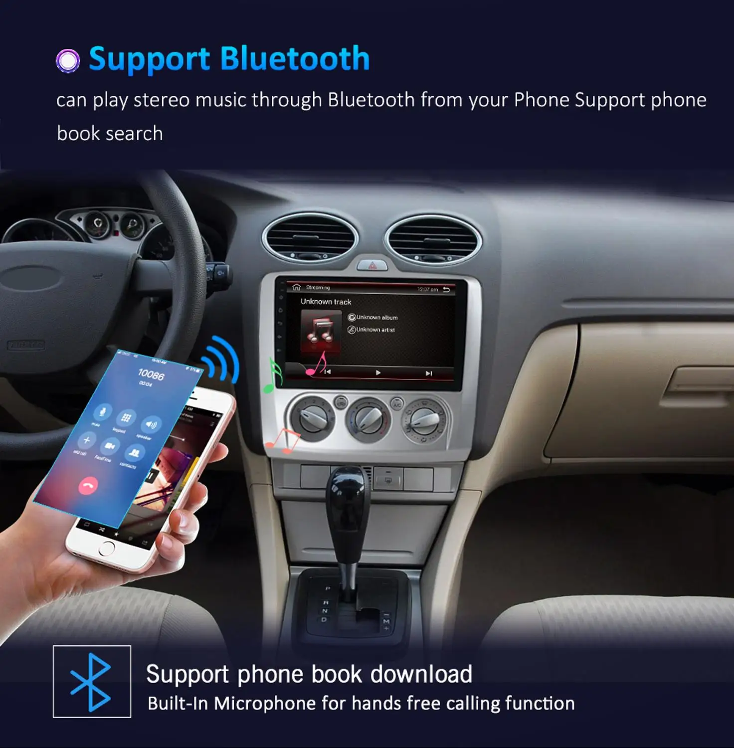 Bosion Android 10 Автомобильный мультимедийный 2din видео плеер навигация gps для ford focus 2 3