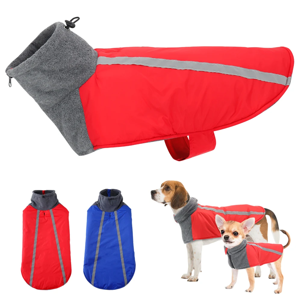 

French Bulldog Coat Jacket Warm Fleece Reflective Pet Dogs Clothing Waterproof Clothes For Small Medium Large Dogs Chihuahua Pug