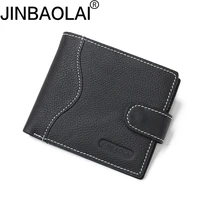 jinbaolai mens wallet full grain leather foreign trade buckle stitching dollar wallet aliexpress wallet