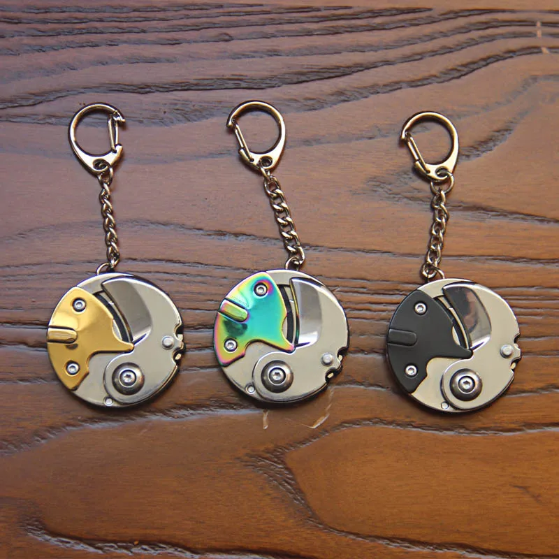 

1 Pcs Steel Folding Pocket Cutter Screwdriver Coin Shaped Survival Camping Keychain TRYC889