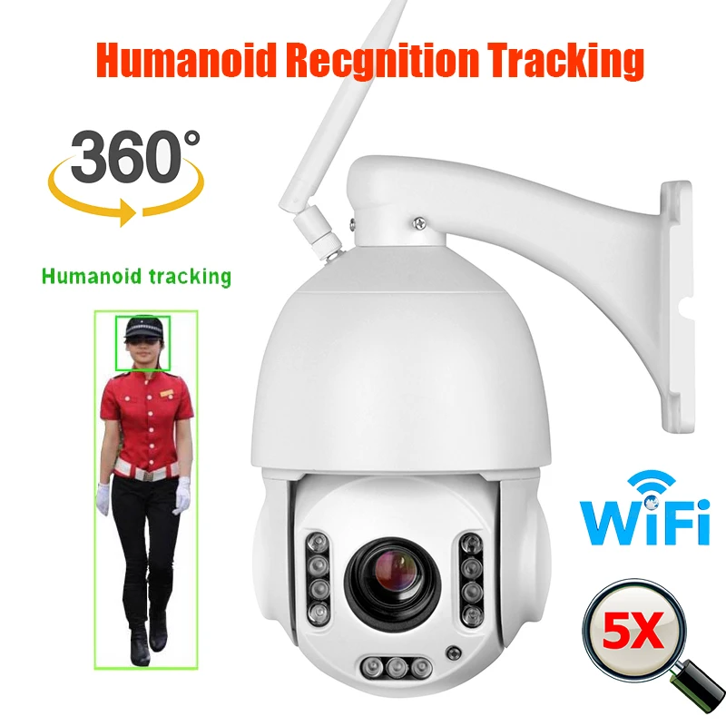 360 камеры наблюдения с wifi 1080P 5X оптический зум ip камера Авто трек ptz камера|Камеры