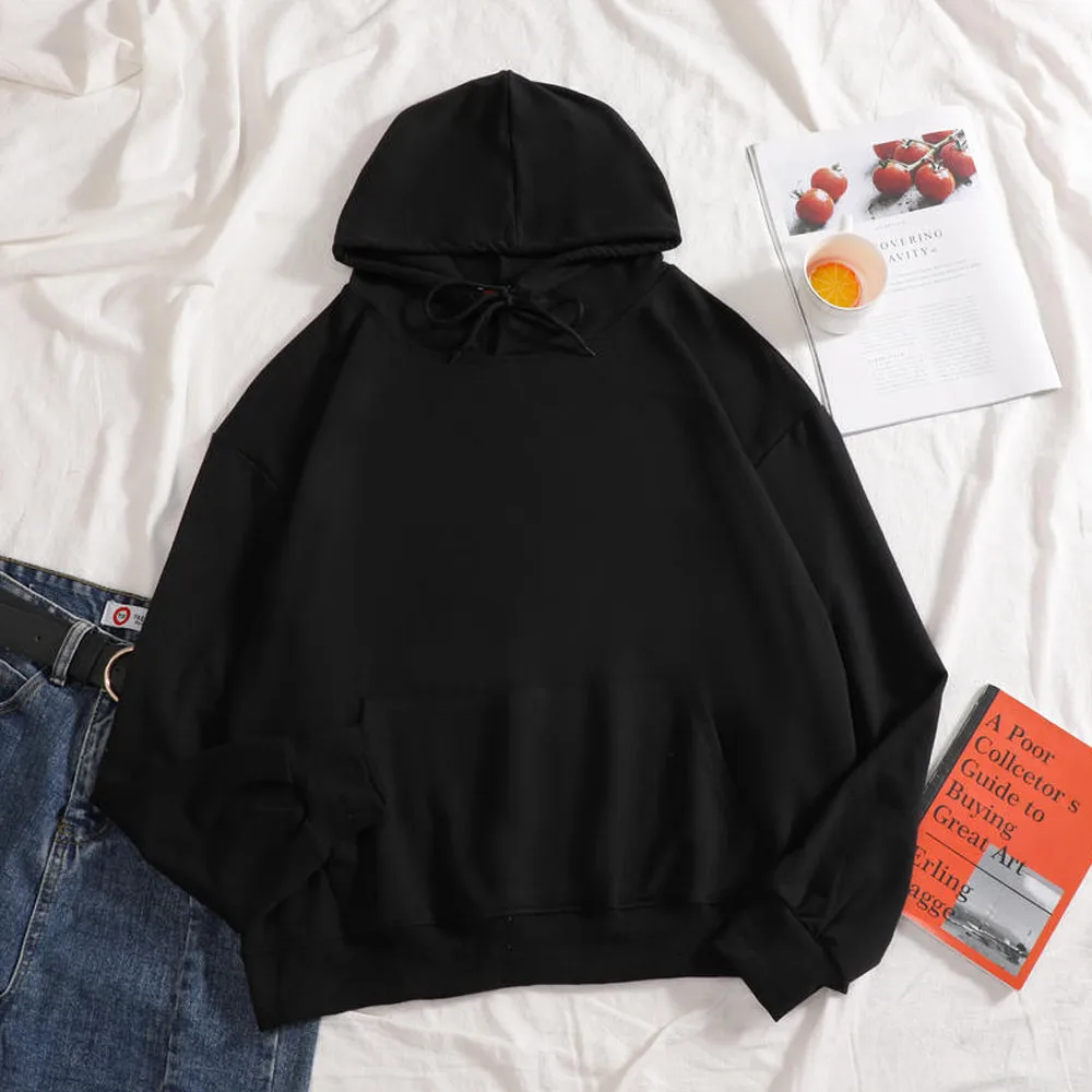Hoodies Oversized Printed Kangaroo Pocket Sweatshirts Hooded Harajuku Spring Casual Cotton Korean Pullovers Women Sweetshirts