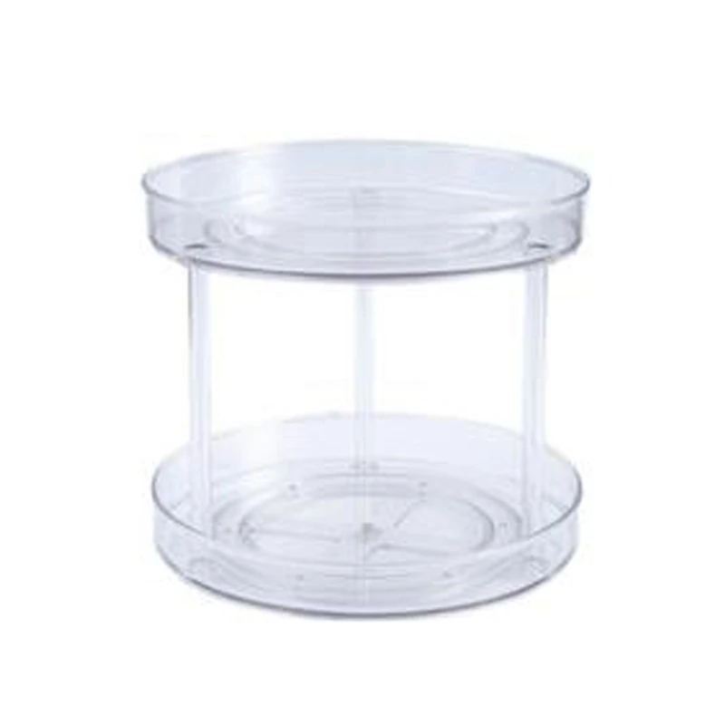 

2 Tier Lazy Susan Turntable,Cabinet Organizer for Pantry, Plastic Spice Rack Organizer for Cabinet,9-Inch