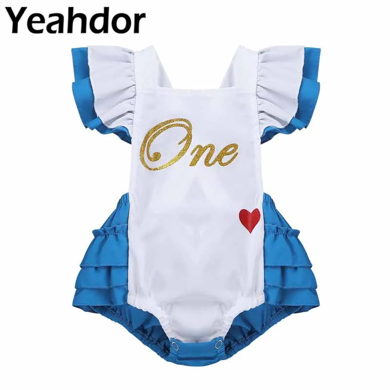 Детский комбинезон с рукавами крылышками и надписью One Sweet heart для маленьких