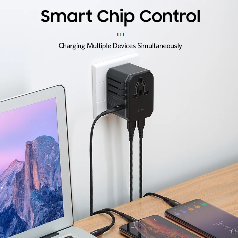 Benks 5.6a Quick Charge 3 0 USB зарядное устройство портативный универсальный адаптер питания