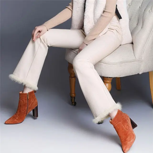 

Women Pants Winter Pants Women's High Waist Casual Fishtail Pants Pantalones De Mujer
