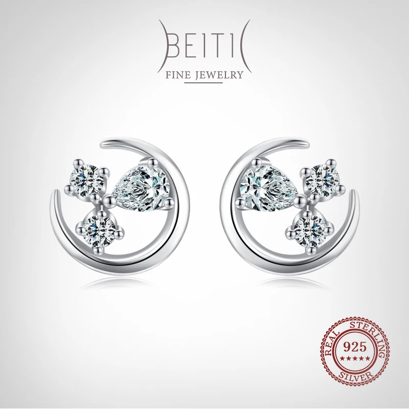 

Женские серьги-гвоздики из серебра 925 пробы с прозрачным Цирконом