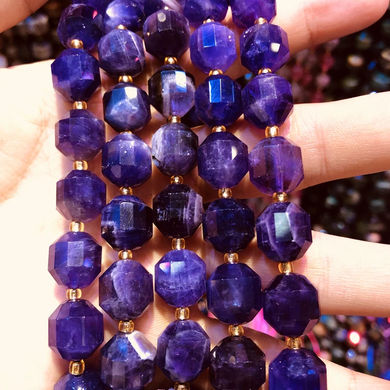Оптовая продажа натуральный Amethys t кварцевые бусины ручной резки Кристалл bead10 мм
