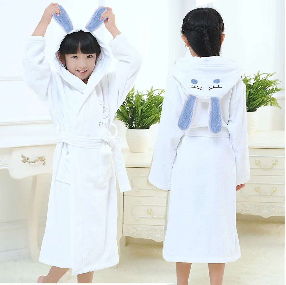 Autumn Winter Kids Sleepwear Robe Cotton Warm Baby Boy Girl Bathrobe 4-18 Years Teenagers Children Pajamas For Boys Girls