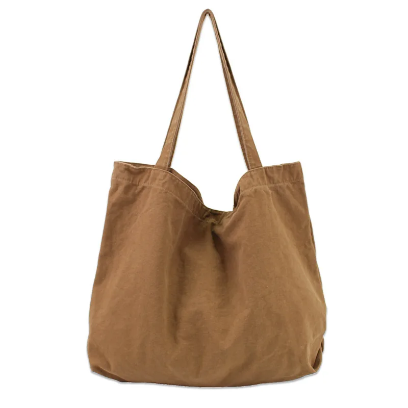 

Simple lightweight large capacity bag casual solid-colored one-shoulder women's bag fashion canvas open handbag