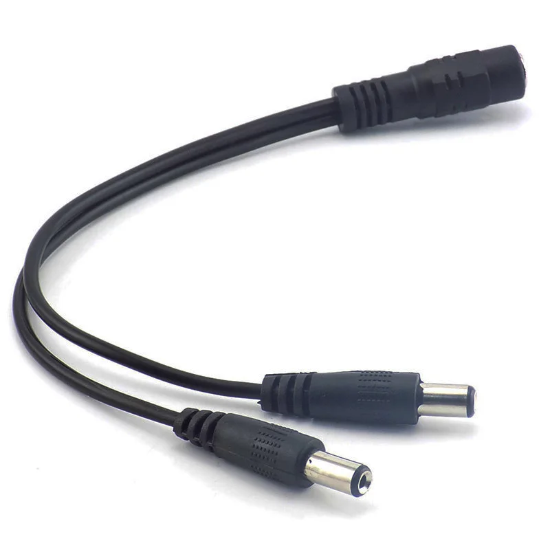 

1pc CCTV Security Camera 1DC Female To 2 Male plug Power Cord Adapter Connector Cable Jack Splitter For RGB Controller LED Strip