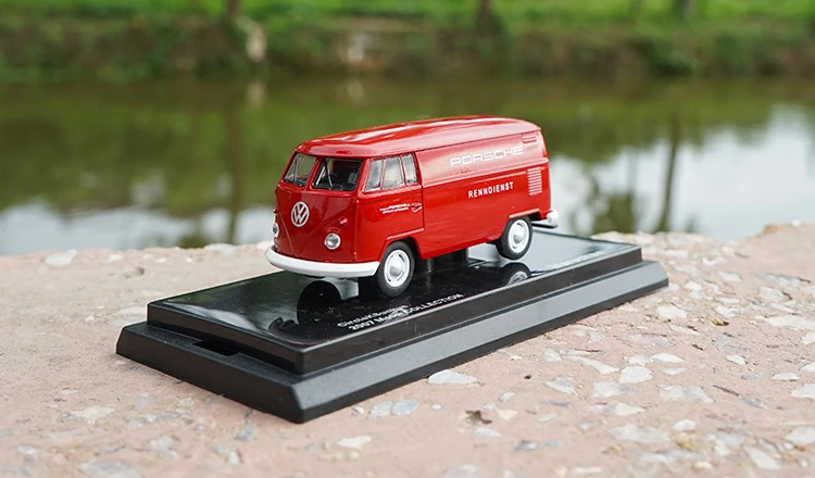 Porsche T1 1: 64 VW фургон грузовой автобус T1 литая модель автомобиля игрушки Металлическая Модель автомобиля оригинальная коробка - Цвет: Porsche T1