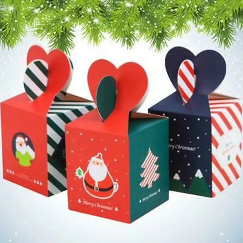 Рождественская Подарочная коробка сумки лиса олень бумажная Сумочка для конфет сумки Рождество год упаковка печенья сумки navidad рождественские вечерние украшения