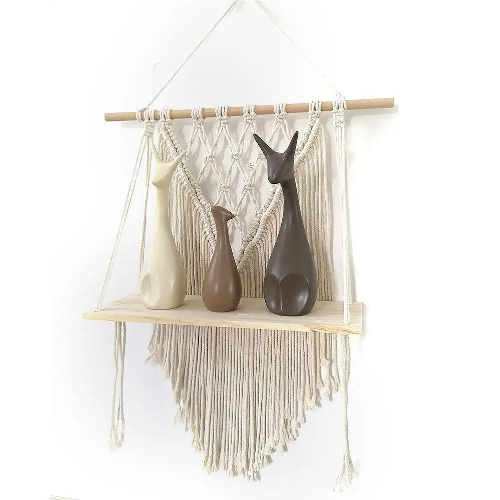 DIY шикарный богемный настенный гобелен с деревянной стойкой для хранения