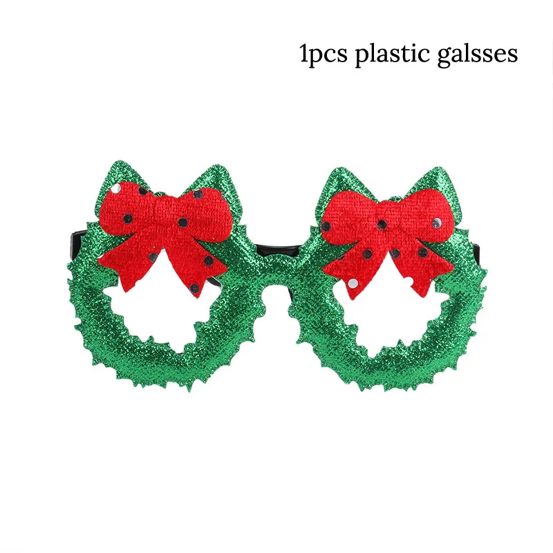 1pcs glasses Новогодние очки Счастливого Нового года Счастливого Рождества фоторамка реквизит Navidad Рождественская декоративная фотобудка new year noel - Цвет: 1pcs glasses