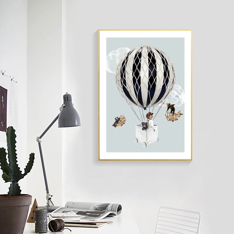 

Cartoon Balloon Wall Art Canvas Painting Nordic Posters And Prints Kids Room Wall Pictures For Children Room Picture Unframed