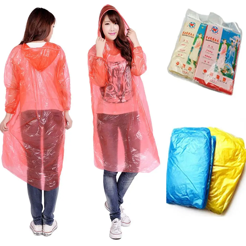 Одноразовый дождевик для взрослых аварийная Водонепроницаемая пончо с