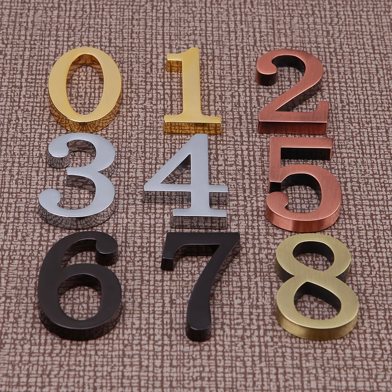 DIY 3D цифры металлический номер наклейка дом и буквы знаки дверная пластина под
