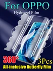3-в-1 полное покрытие Reno 7Pro 5 6Pro + Защитная пленка с бабочкой для OPPO Find X3Pro X2 Передняя Задняя Гидрогелевая пленка Reno4Pro 3Pro