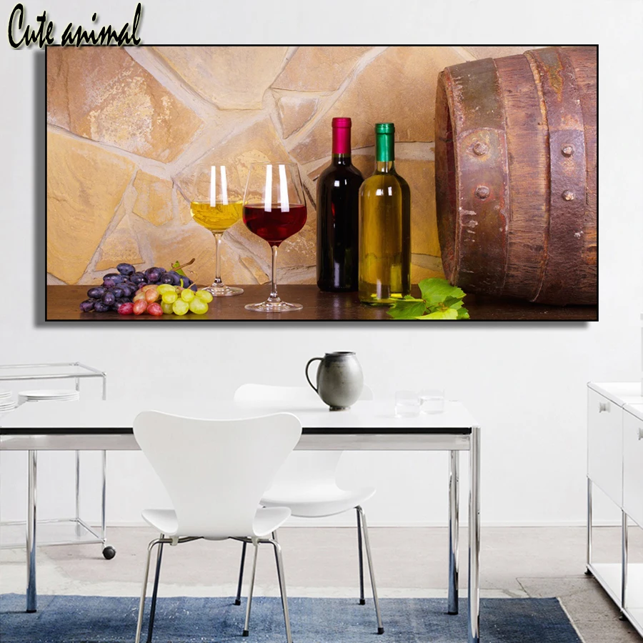 

Large DIY Diamond Embroidery Wine Diamond Mosaic Full Diamond painting cross stitch Modern Bar Dining Room Cafe Decoration Mural