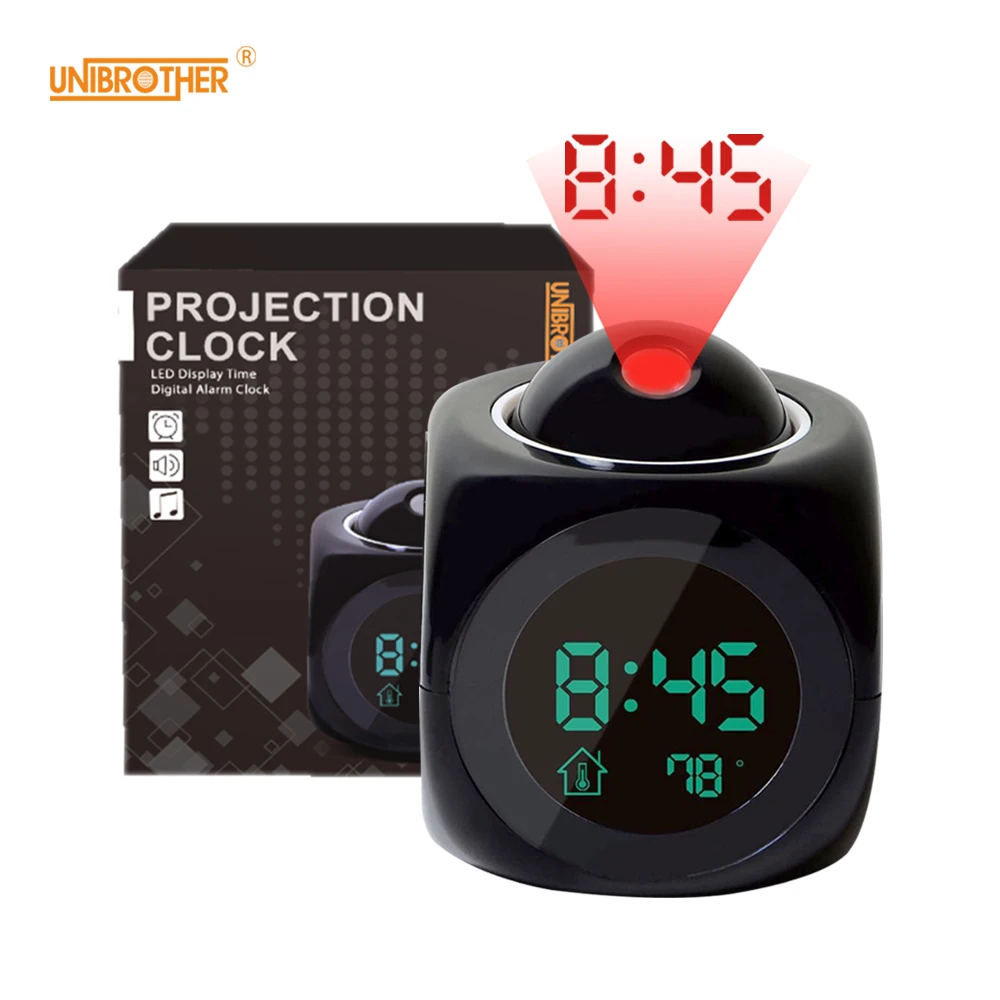 Будильник с ночным светильником и проектором цифровой потолочный светильник