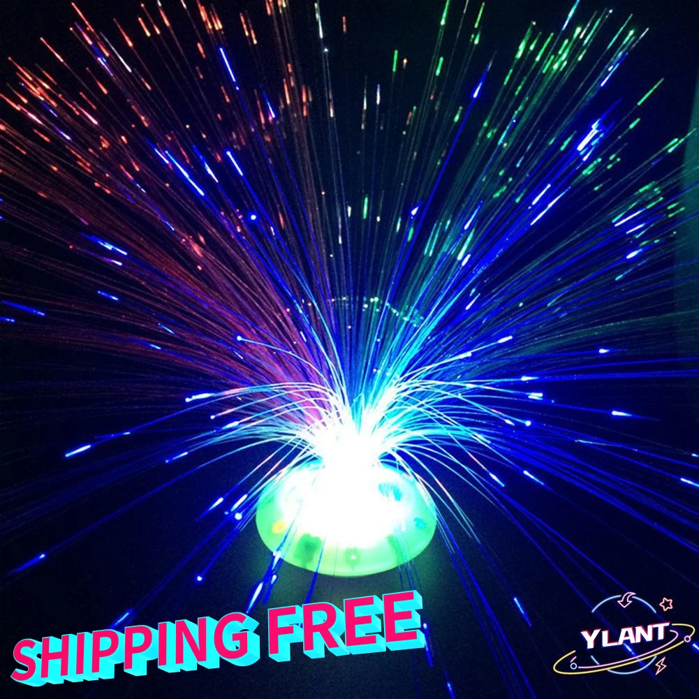 

SWT Multicolor Glowing Optic Fiber Flower LED Night Light Home Bar Cafe Holiday Decor Lamp Random Color 2021 NEW Night Lights