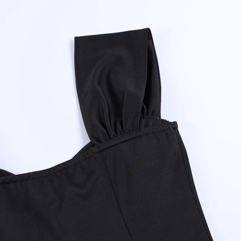 

GothGotik Gothic Style Black Hepburn Sexy Dresses For Women Mini Dress Empire Harajuku Summer Streerwear Backless Off Shoulder
