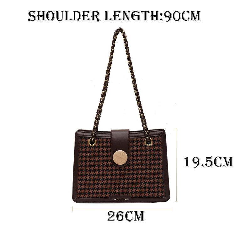 

Houndstoot Pattern PU Leather Crossbody Bags for Women 2020 Shoulder Handbags Female Trend Women's Branded Vintage Hand Bag