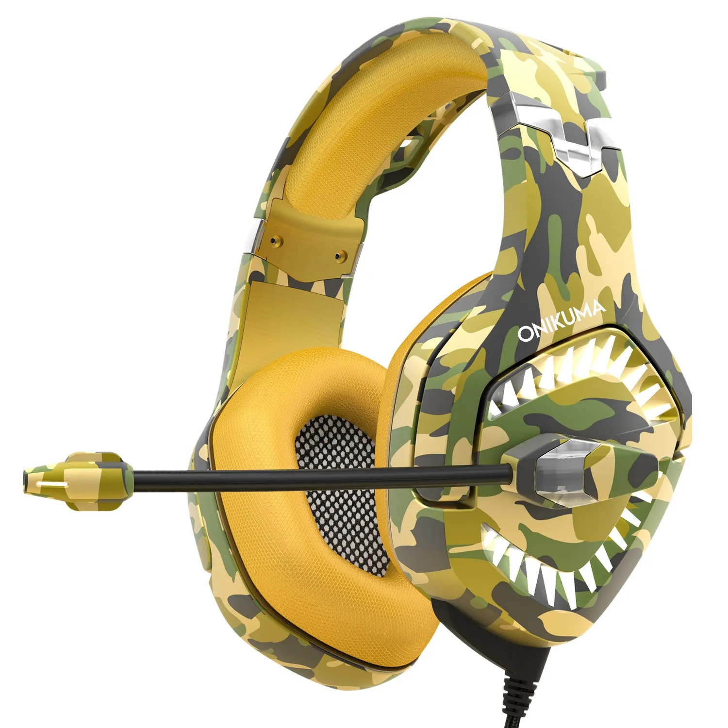 

ONIKUMA K1PRO игровая гарнитура USB 360 ° с объемным звуком и подсветкой, гарнитура для компьютера/PS4 // переключатель