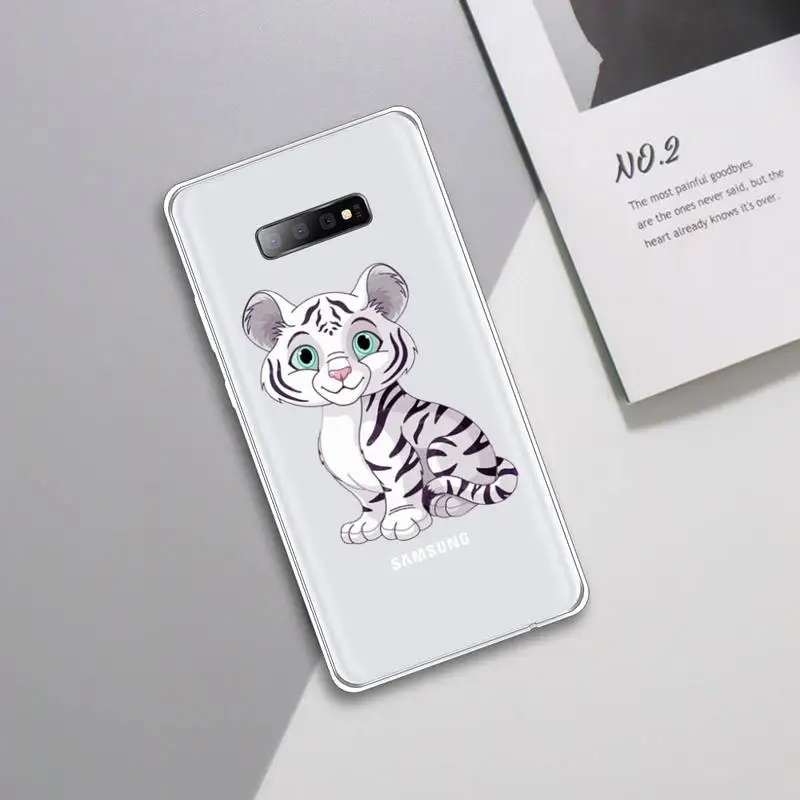

Leopard cartoon cute Phone Case Transparent For Samsung Galaxy A 71 21s S note 8 9 10 plus 20 ultra