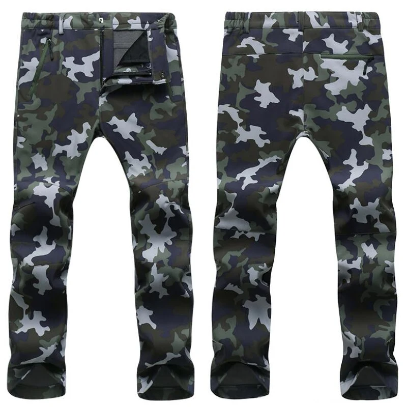 

Winter Pants Men Outwear Soft Shell Fleece Thermal Trousers Mens Casual Autumn Thick Stretch Waterproof Military Tactical Pants