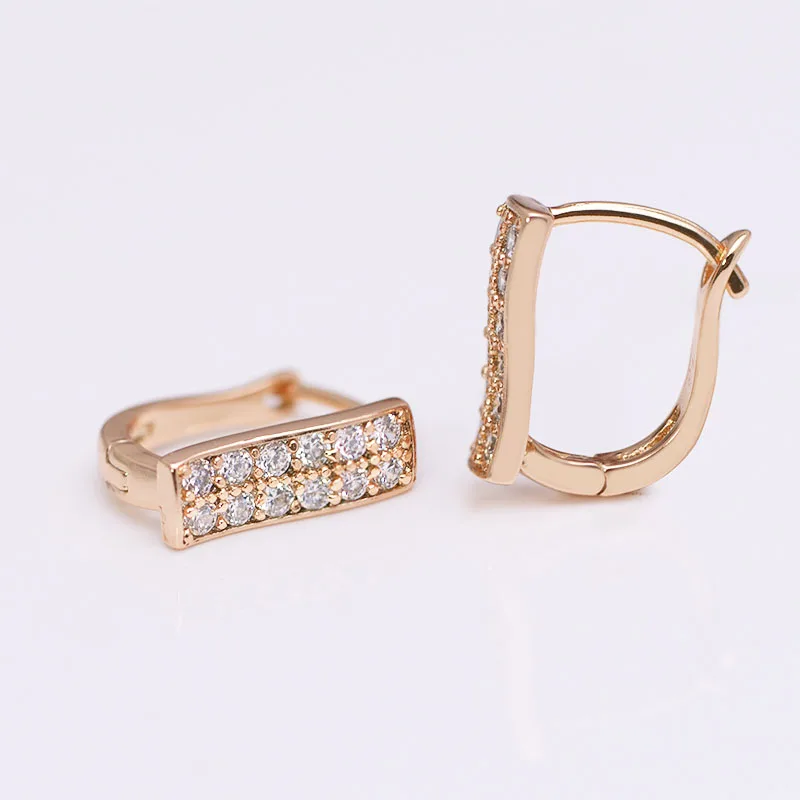 Женские серьги кольца MxGxFam золотого цвета 18 k с цирконом класса ААА + модный