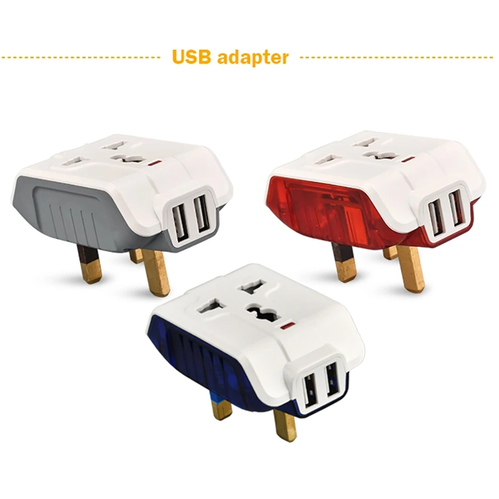 13A UK 2 usb 1 A настенная розетка универсальный международный адаптер переходник для