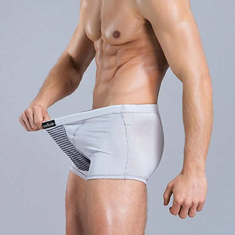 Трусы-боксеры мужские с магнитной застежкой дышащие сетчатые шорты пикантное