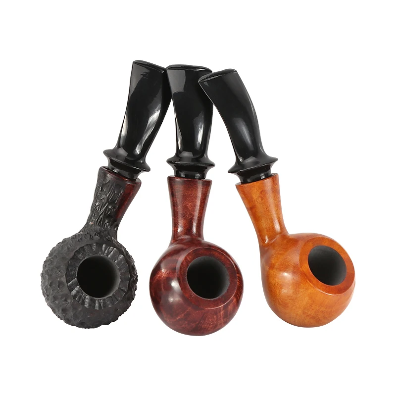 

New Handmade Briar Wood Pipe Bent Acrylic Mouthpiece Tobacco Pipe Mini Pocket Size Smoking Pipe Smoking Accessories