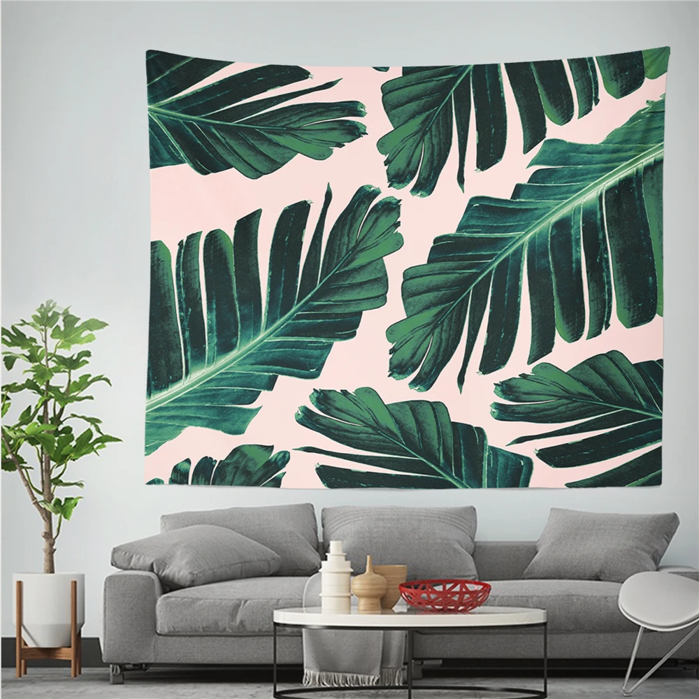 

Nordic Fresh Style Tapestry Tropical Palm Leaves 3D Printed Wall Hanging Tapestry Living Room Home Art Decoration Wall Carpet