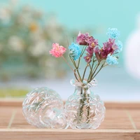 2pcs 112 dollhouse miniatures glass pot vase model doll house flowerpot living room decor toy