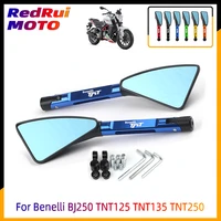 for benelli bj250 bj 250 tnt125 tnt135 tnt250 universal motorcycle accessories cnc aluminum blue lens rear view side mirror lase