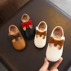 2020; Сезон весна-осень; Туфли с Т-образным ремешком в стиле принцессы детские туфли без каблуков, обувь с бантиком, повседневная обувь для детей детские кроссовки для малышей Нескользящие От 1 до 5 лет