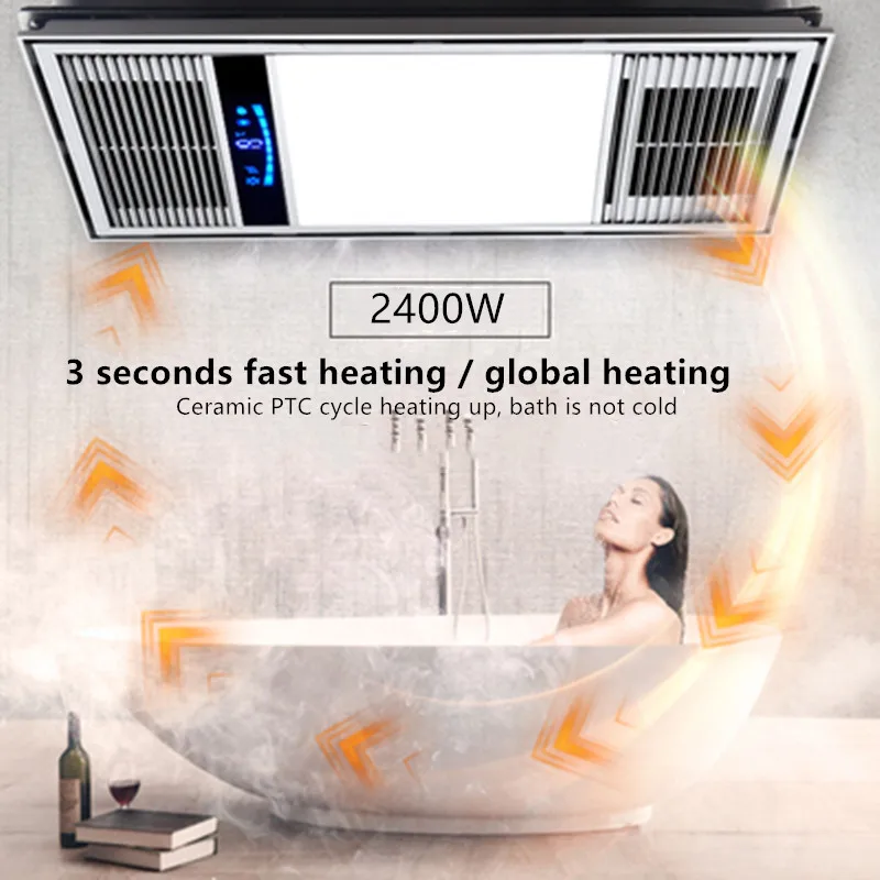 

LED Bath Heater Ceiling Light Bathroom Ventilator Exhaust Fan Hot&Cold Wind Rapid Heating Stove Radiator Warmer Extractor