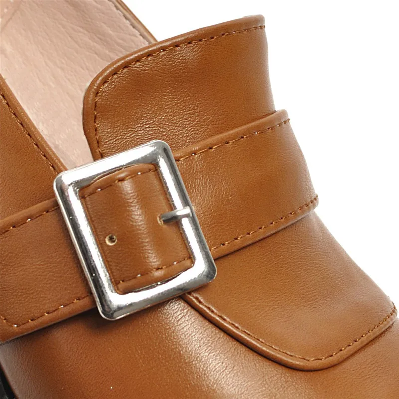 

Womens Buckle Strap High Heels Gladiator Summer White Pink Brown Chunky Heel Shoes Peep Toe Ladies Pumps Plus Size 34-43