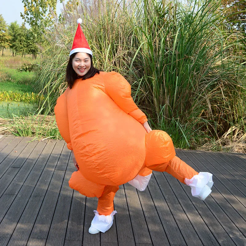 Inflatable Costume Roast Turkey Game Cloth Adult Fun Blow Up Suit Halloween Cosplay FEA889 |