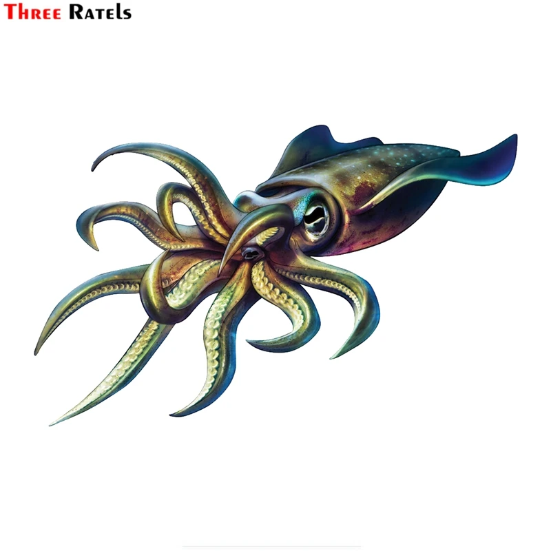 Три Ratels FTC 892 #18 см x 11 21 Личность животных Devilfish рыбы ПВХ стайлинга автомобилей