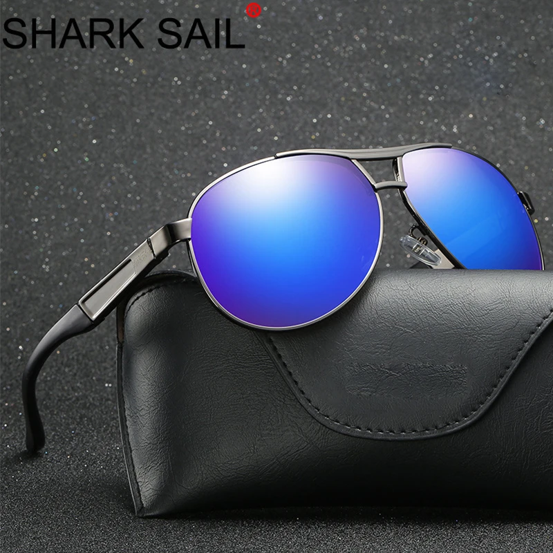 Акула парус алюминиевые мужские поляризованные солнцезащитные очки фирменные