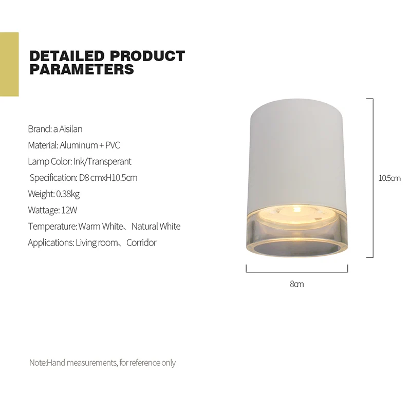 Светильник Aisilan круглый направленный с чернилами или прозрачным антибликовым