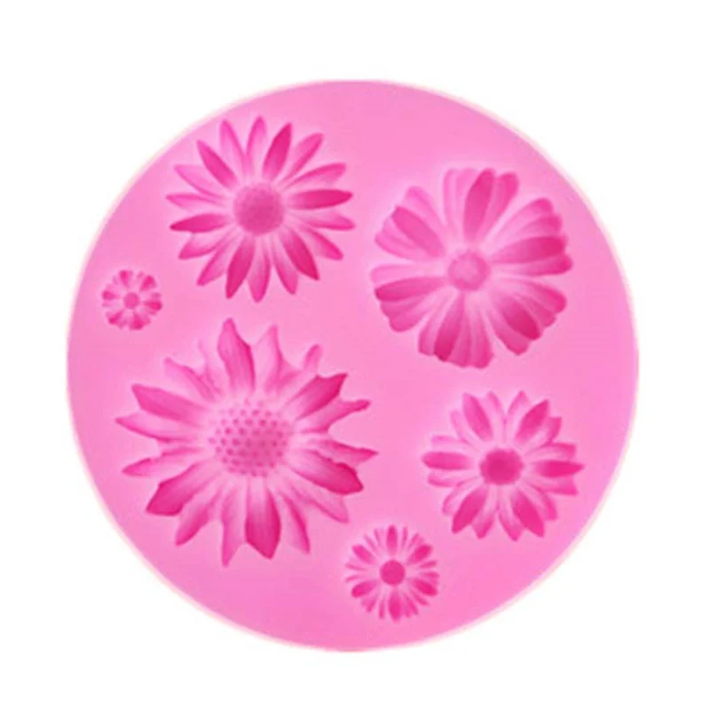 3D 6 отверстий Хризантема цветок силиконовая форма для торта помадка DIY Торт Сахар